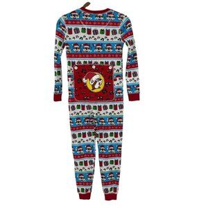 Bucees Youth Size Small Zipper Christmas Pajama Thermal Waffle Knit One Piece